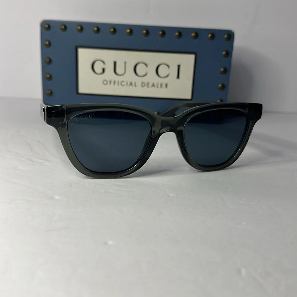 Gucci Sunglasses Gg1116s 003 Clear Gray- Blue Lenses 51-145